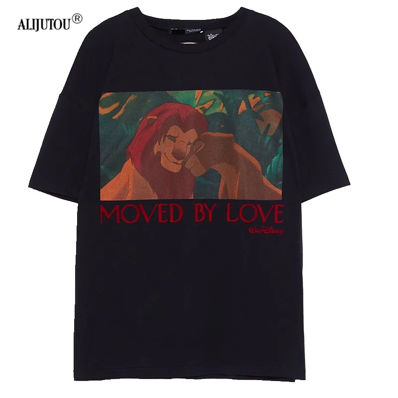 The Lion King Cartoon Print Short Sleeve T Shirt Women Zaraing Fashion Casual Black Crew Neck Tshirt Femme Graphic Tees Clothes The Lion King Cartoon Print Short Sleeve T Shirt Women Zaraing Fashion Casual Black Crew Neck Tshirt Femme Graphic Tees Clothes