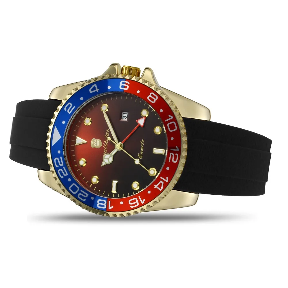 automática relógios de quartzo pulseira de silicone