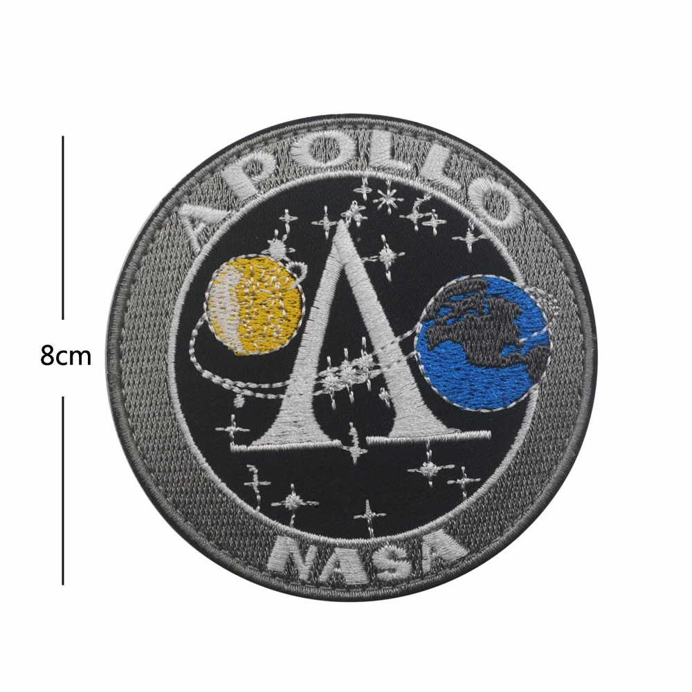 1 Piece APOLLO Mission Embroidery Decal Patch Astronaut DIY Spaceship Emblem Collage American Combat Outdoor Supplies Icon Badge