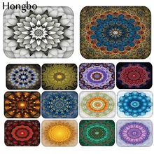 Hongbo-Felpudo de bienvenida con flor Bohemia, alfombra con patrón geométrico de Mandala para baño y cocina, alfombra Floral