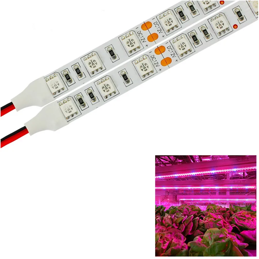 

10pcs/Lot 0.5m/strip 5W Led Grow Light Bar 5050SMD DC12V Flexible Soft Strip Light for Indoor Plant Greenhouse Hydroponic System