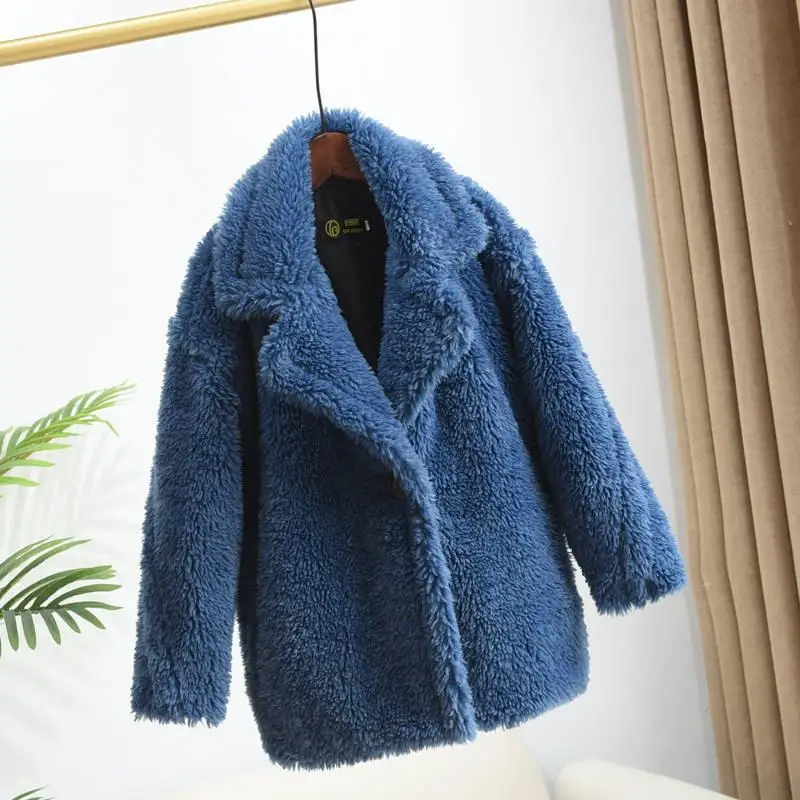Online 2019 niños oveja Shearling Cardigan abrigo niños niña gruesa Chaqueta larga informal adolescente piel sintética ropa de abrigo Q470