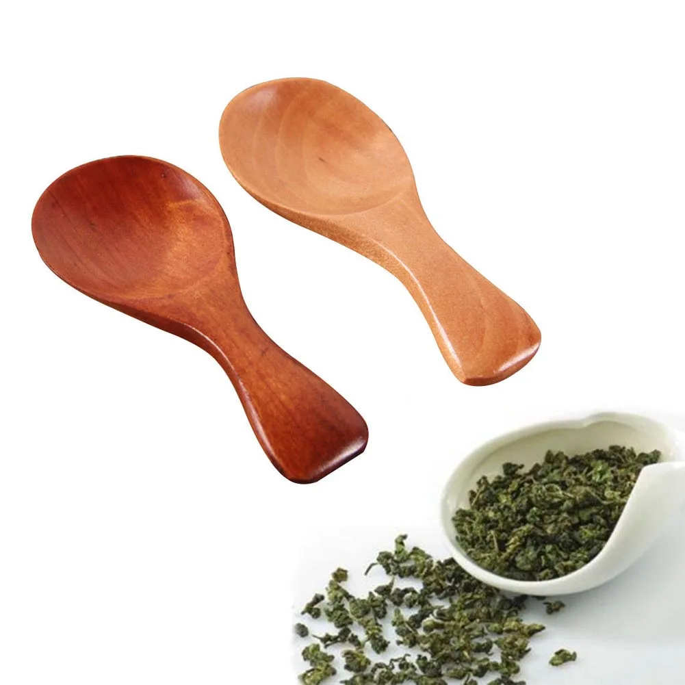 

1Pc Wooden Mixing Spoon Natural Wood Small Little Mini Spoon Scoop Honey Coffee Condiment Salt Sugar Tea Spoon 8*3.3cm