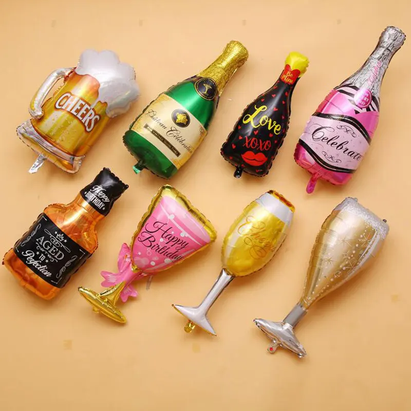 

Large Size Champagne Cup Beer Bottle Aluminium Foil Balloons Helium Wedding Birthday Party Home Decoration Balls Globos