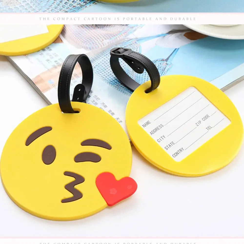 

Travel Accessories Luggage Tag Creative Various Emoji Expression Suitcase ID Address Holder Baggage Boarding Tag Portable Label