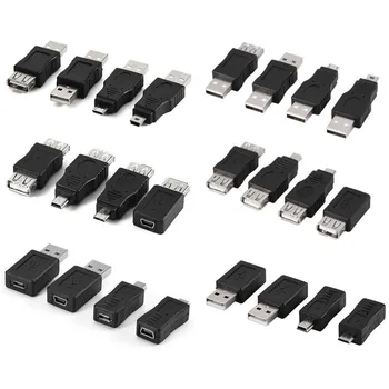 

12Pcs USB 2.0 Micro Mini USB Male to Female Data Adapter Converter Connector USB Gadgets