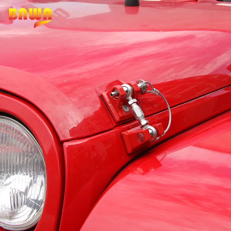BAWA крышка двигателя Замок капота для Jeep Wrangler 2007 2017 JK Ретро металлический замок