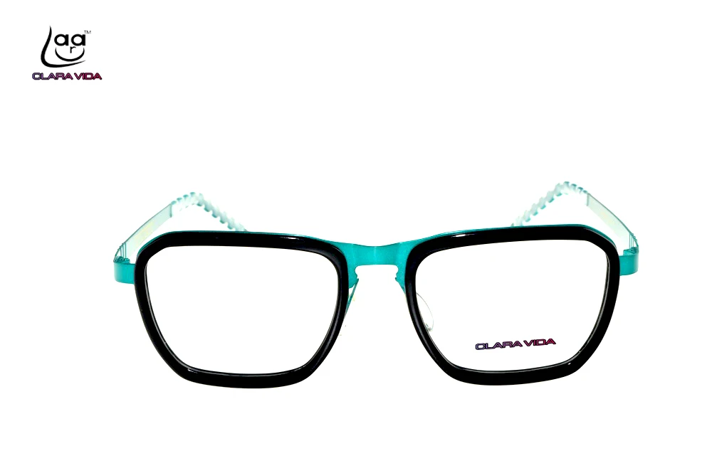 

Clara Vida 2017 New Designer stainless steel green oversized magical glasses frame for women photochromic progressive spectacles