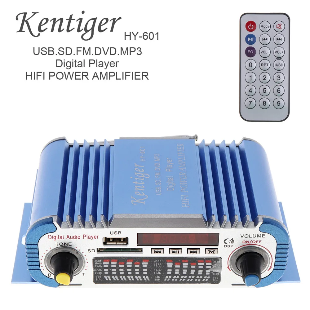 KENTIGER 2 канала Hi-Fi мини цифровой автомобильный стерео усилитель мощности аудио MP3 музыкальный плеер Поддержка USB FM