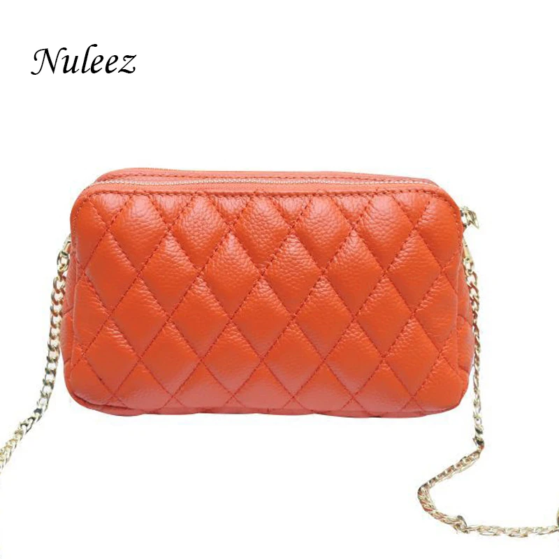 Женская многослойная Сумка из коровьей кожи с цепочкой и кристаллами| |