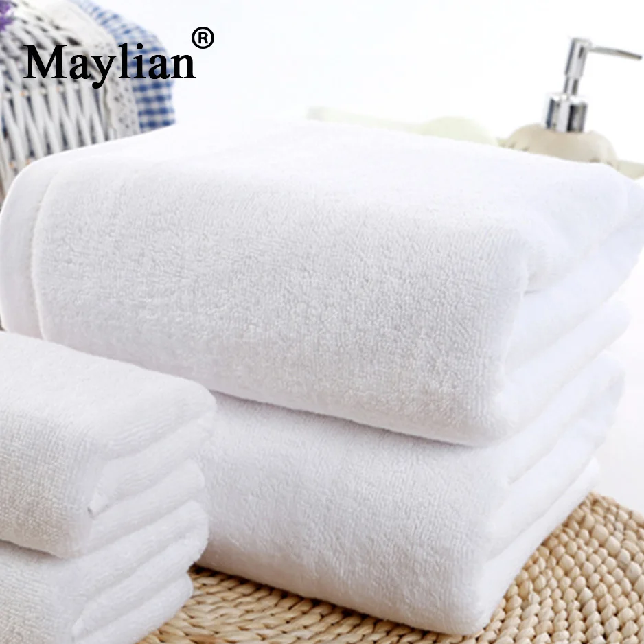 Bath Towel Pure Cotton Solid White Hotel Towels For Adults Washcloths