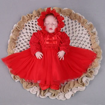 

Red Birthday Baby Girl Dress Full Sleeve White Baby Girl Baptism Costume 2020 Autmun Baby Girl Clothes 6 8 12 18 24 Month 184044