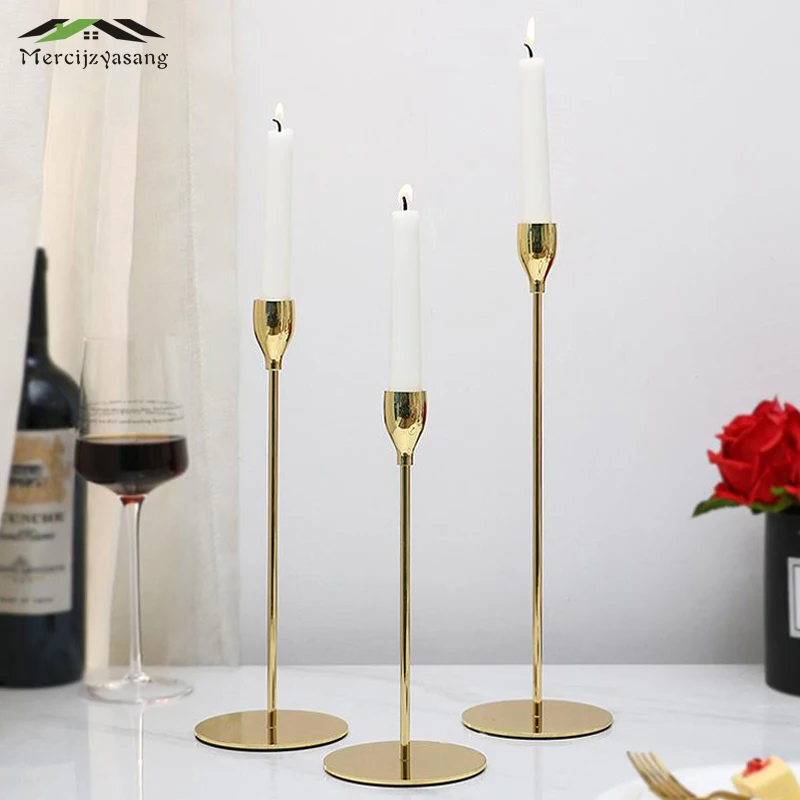 

2Pcs/Lot Candle Holder Table Metal Candlestick Geometric Retro Candle Holders for Wedding/Dinner Decoration Candelabra GZT082