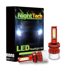 NightTech H11/H1/H3/H4/H7/9005/9006 Araba LED Far Ampuller 44 w 4800LM IP68 Araba Far Sis Ampul Süper Parlak Araba Işık