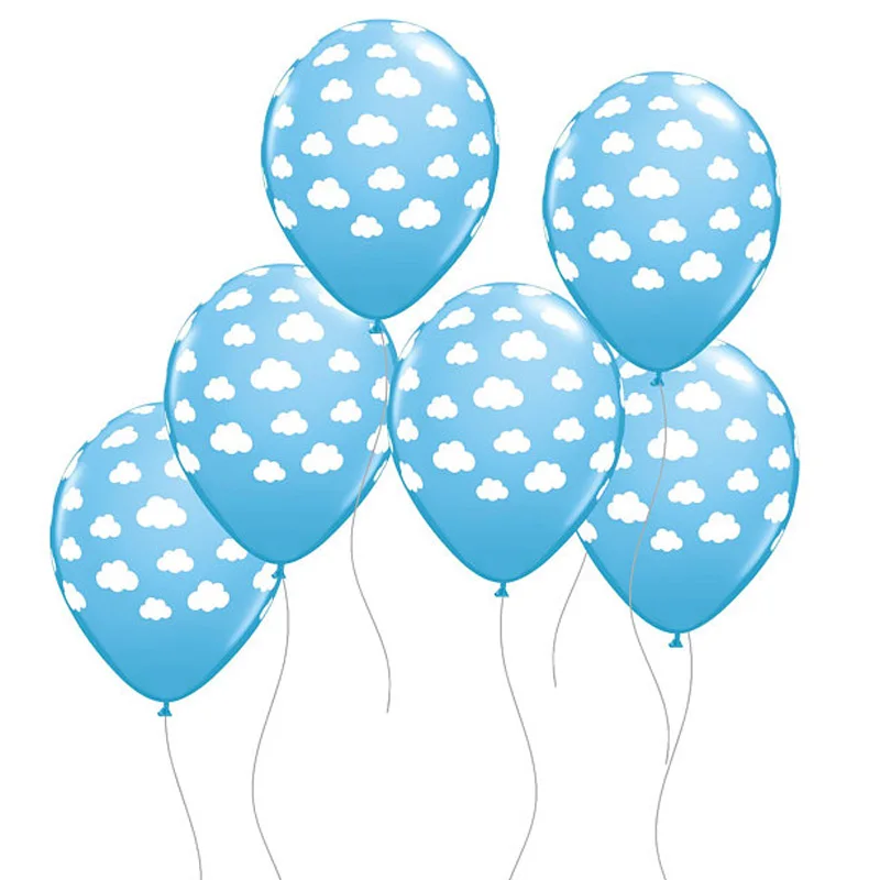 100pcs 12" white Cloud blue latex Balloons for Wedding Bridal ShowerBirthday Bachelorette Party Decor Balloon Kids Ball Toys