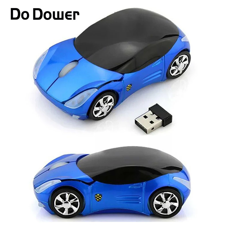 

Do Dower Wireless Car Shaped 2.4G Optical Gaming Mouse Computer Mice for Kids Child Led Light 1600DPI Nano Receiver Mause