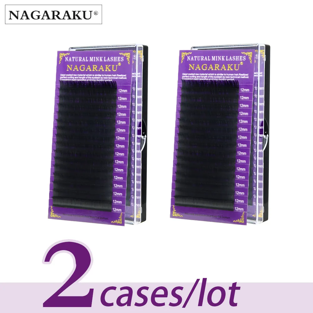 

NAGARAKU Eyelashes Makeup Individual Eyelash Maquillaje 2 Cases/lot High Quality Natural Mink Handmade Premium Lashes Cilios