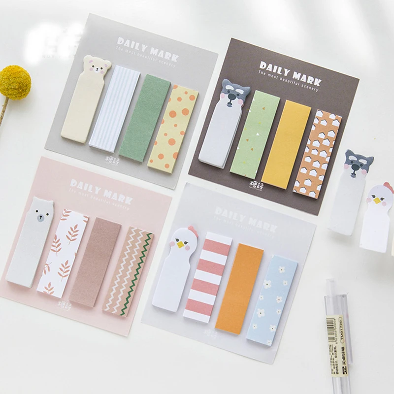 

Y51 Kawaii Animal Sticky Notes Calendar Album DIY Craft Daily Marker Plan Message Writing Memo Pads School Office Supply