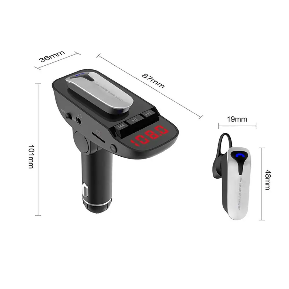 FM передатчик Bluetooth V4.2 автомобильный комплект громкой связи + гарнитура наушники