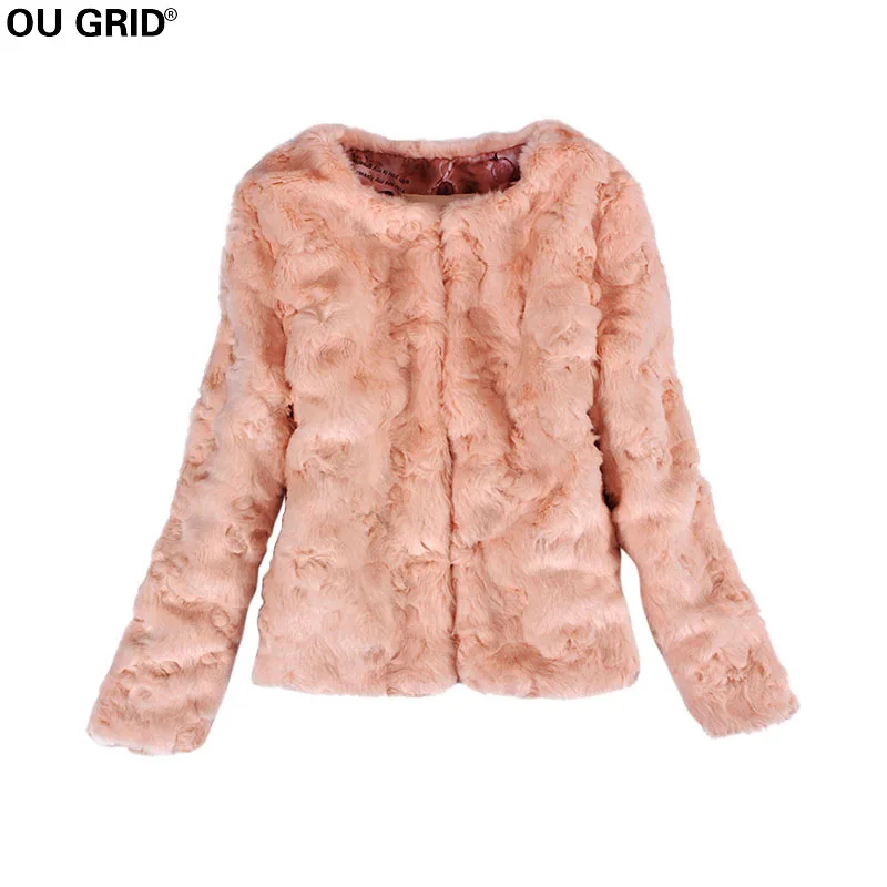 

Women Faux Fur Tops Jacket Coat Winter Warm Vintage Long Sleeve Solid Color Outwear Slim Elegant Short Casual Coat