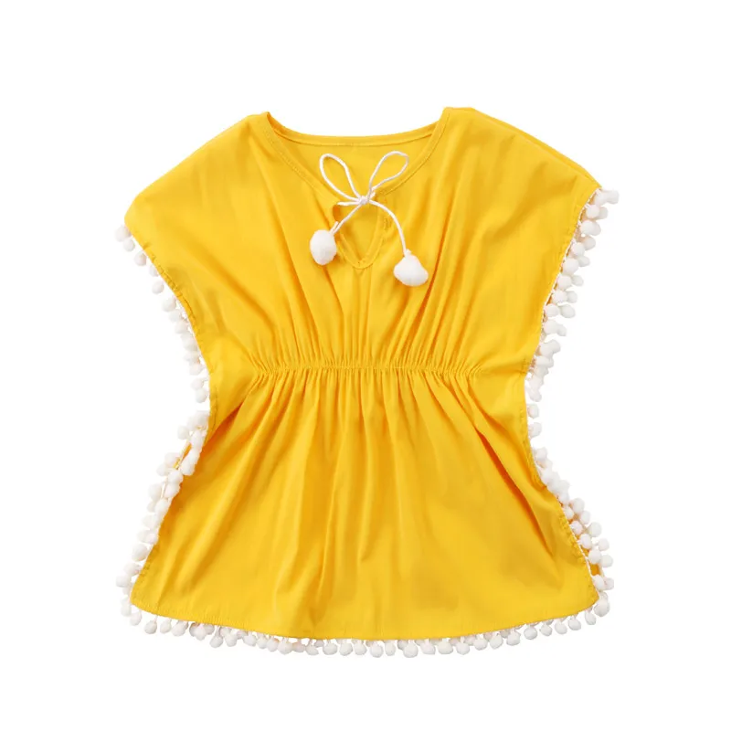 

Fashion Kids Baby Girls Dress Beach Sundress Flower Fringe Dresses Bikini Cover Toddler Adorable Baby Floral Girls Beach Dresses