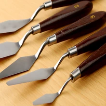 5 шт. смешанные скребок для палитры из нержавеющей стали, набор, Ножи-шпатели для художника, инструменты для рисования маслом, нож для рисования