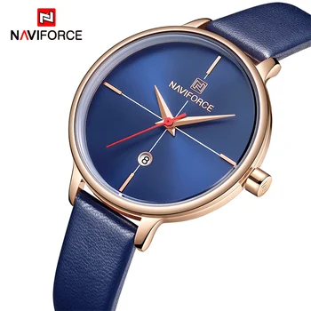 

NAVIFORCE Top Brand Women Simple Fashion Dress Watches Lady Thin Leather Quartz Watch Causal Date Girl Clock Relogio Feminino