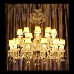 Настроить современные большие огни внутреннего освещения украшения Baccarat стеклянный абажур люстры для гостиной