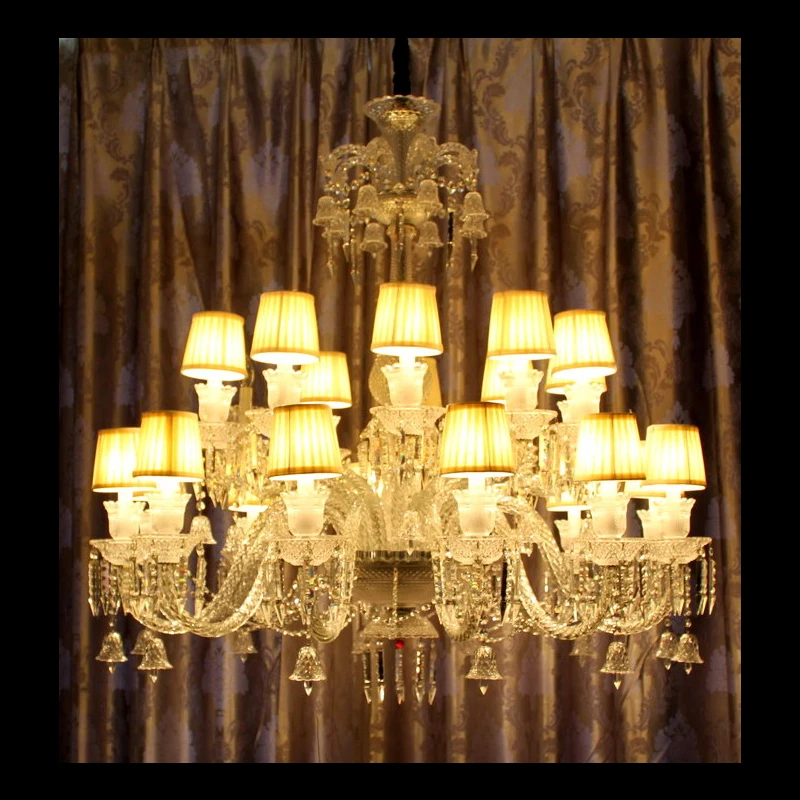 Customize Modern Large Lights Indoor Lighting Decoration Baccarat Glass Lampshade Chandeliers For Living room | Лампы и освещение