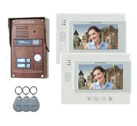 

ZHUDELE Top quality 7"color video door phone ,IR waterproof camera . support extra CCTV Camera ,ID card unlock 1V2