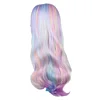 QQXCAIW Rainbow Colorful Long Wavy Wig Cosplay Party Women Heat Resistant Synthetic Hair Wigs ► Photo 2/4