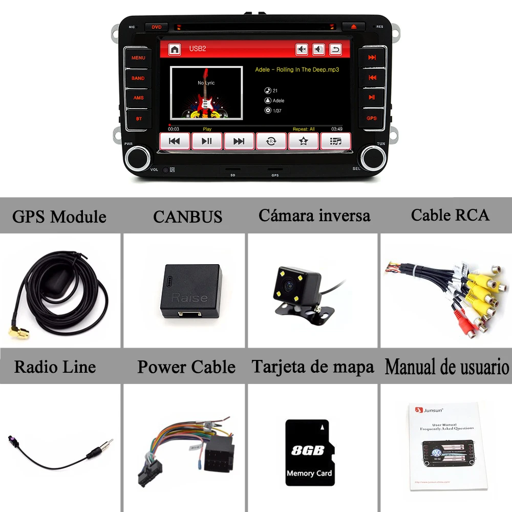 7 inch 2 Din Car DVD GPS Radio Player for Volkswagen VW polo golf touran passat sharan jetta 6 polo tiguan 2din car navigation