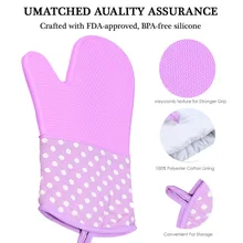 Противоскользящие Прихватки для духовки термостойкие Прихватки утолщенные точечные силиконовые хлопковые перчатки для барбекю Кухонные перчатки для микроволновой печи