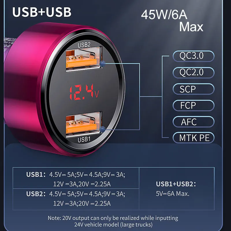 Baseus سريعة تهمة 4.0 3.0 سيارة شاحن هواتف xiaomi mi 9 الأحمر mi ملاحظة 7 برو 45 W PD سريع الهاتف شاحن في سيارة AFC SCP لهواوي P30
