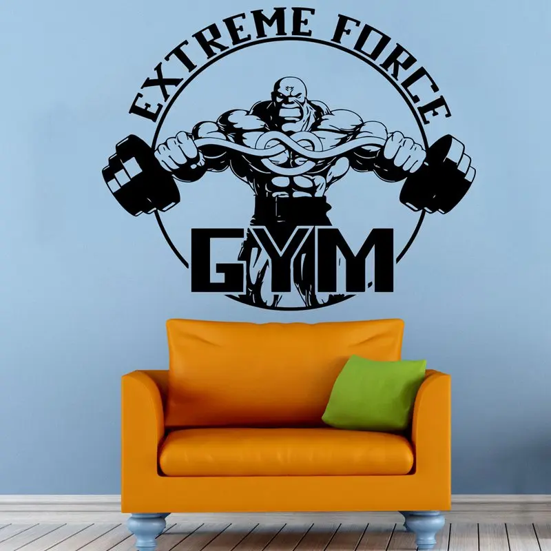 Gym Sticker font b Fitness b font Decal font b Bodybuilding b font Dumbbell Posters Name