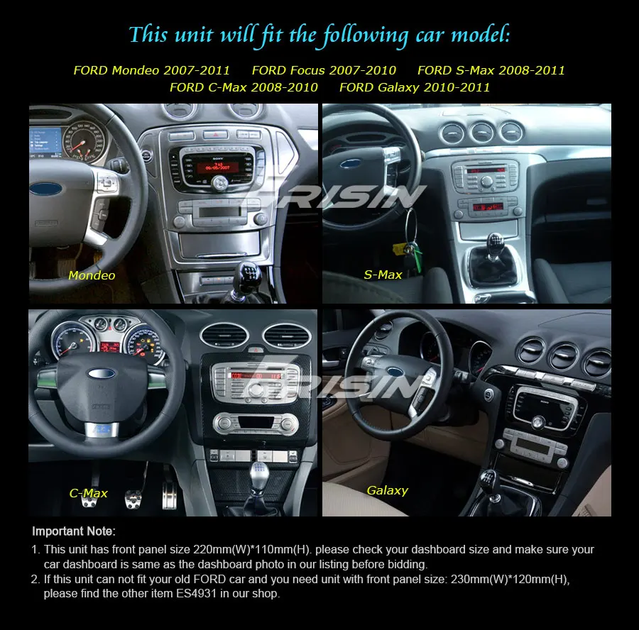 Sale 7" Android 9.0 OS Car DVD Multimedia GPS Radio for Ford Focus 2007-2010 & S-Max 2008-2011 & C-Max 2008-2010 & Galaxy 2010-2011 4