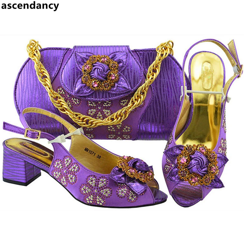 Assorti Le fuchsia bleu Conception Correspondant Or Chaussures water rose Ensemble Pour Italiennes purple Dernière Avec Italie bleu Sac D'été Green Royal Décoré Et Mariage Chaussure Pompes Marine Strass X1qw0B