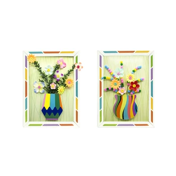 

novel Children Kid DIY handmade buttons flower button bouquet kindergarten manual course Class Button flower Handicrafts toys