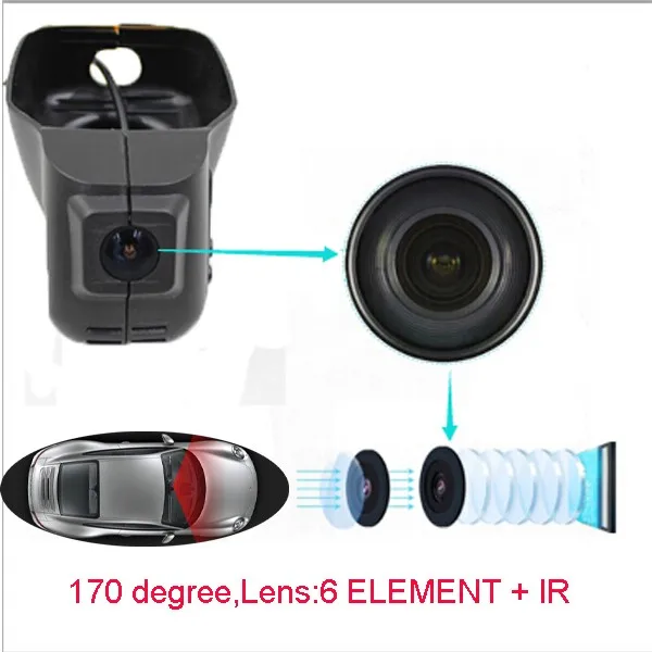 Best quality Car DVR Camera Black Box G-Sensor support APP android and ios for vw car