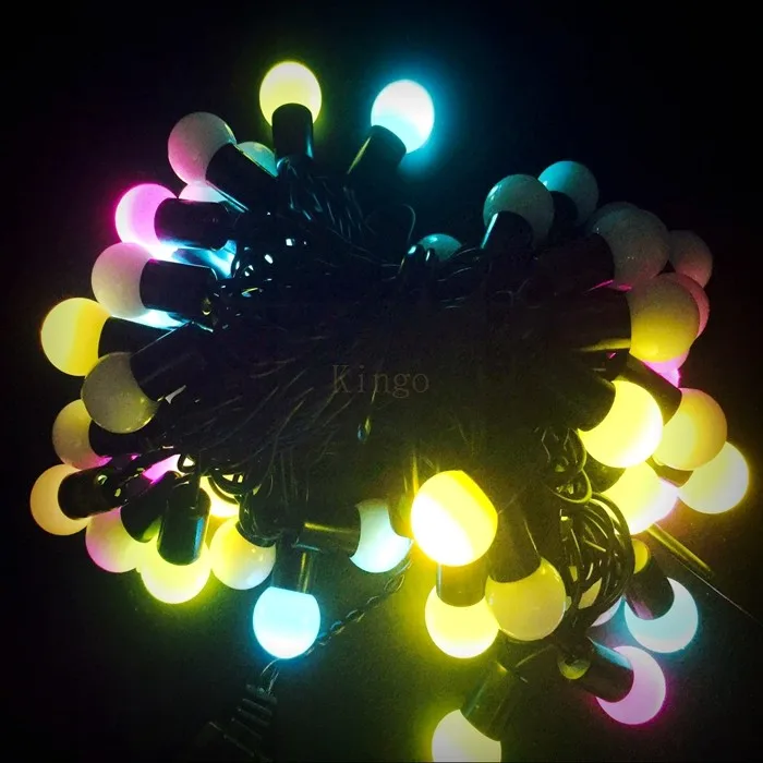 Многоцветный новогодний RGB 5 м 50 светодиодный светильник с шариками Рождественский светильник s вечерние Свадебная Декоративная гирлянда праздничный Сказочный светильник s