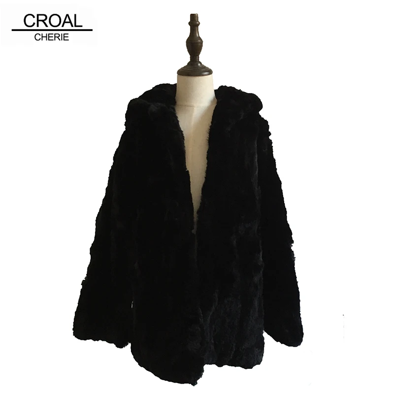 

CROAL CHERIE Real Rabbit Fur Girls Winter Fur Coats Long Style Warm Winter Jackets Girls Fashion Kids Outerwear Clothing