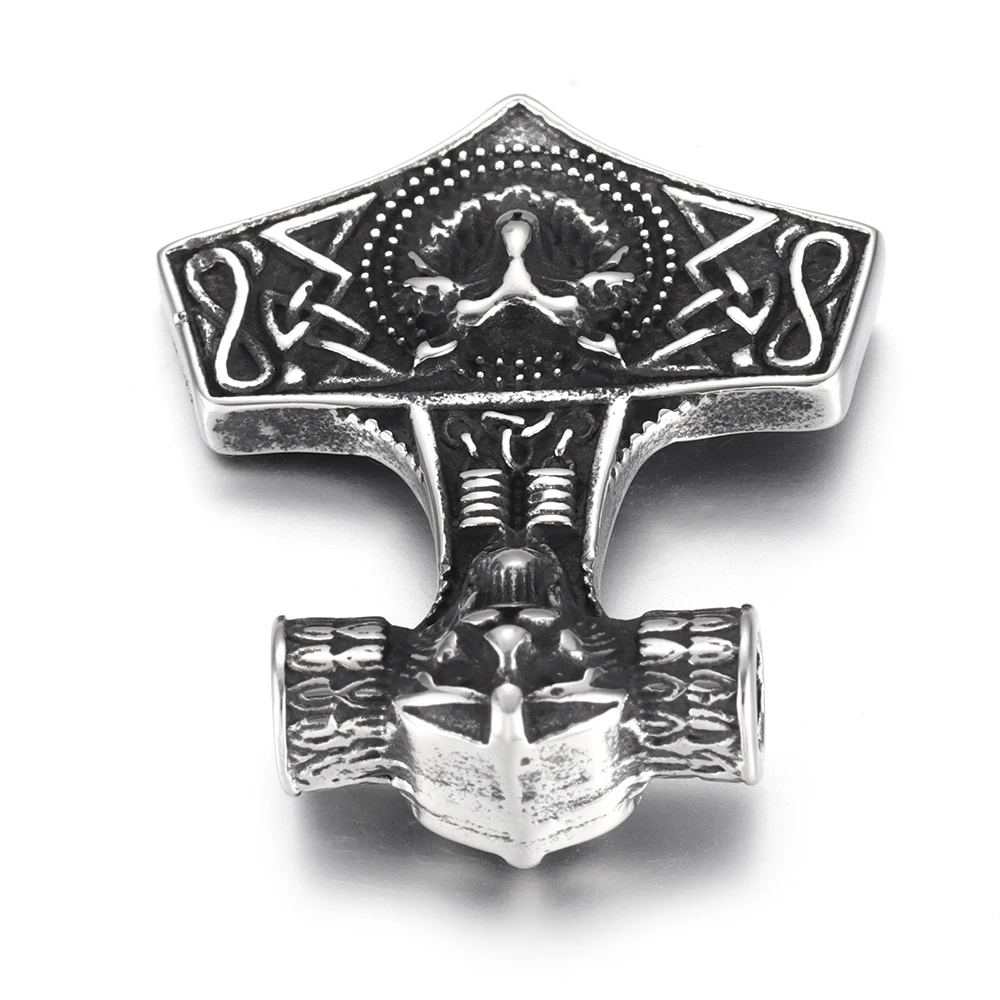 Нержавеющая сталь Viking Thor Hammer подвеска отверстие 4 мм для ожерелья DIY Аксессуары фурнитура для изготовления ювелирных изделий мужские Подвески поставки