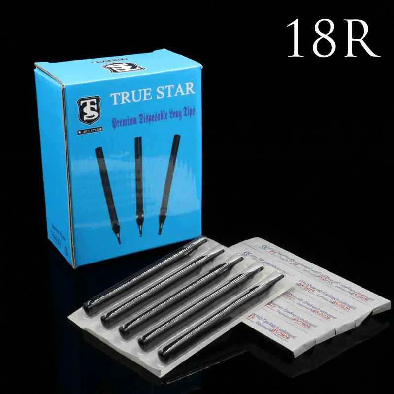50 шт. 18R наконечники для тату True Star черные длинные одноразовые наконечники 108 мм иглы-наконечники для мужчин;