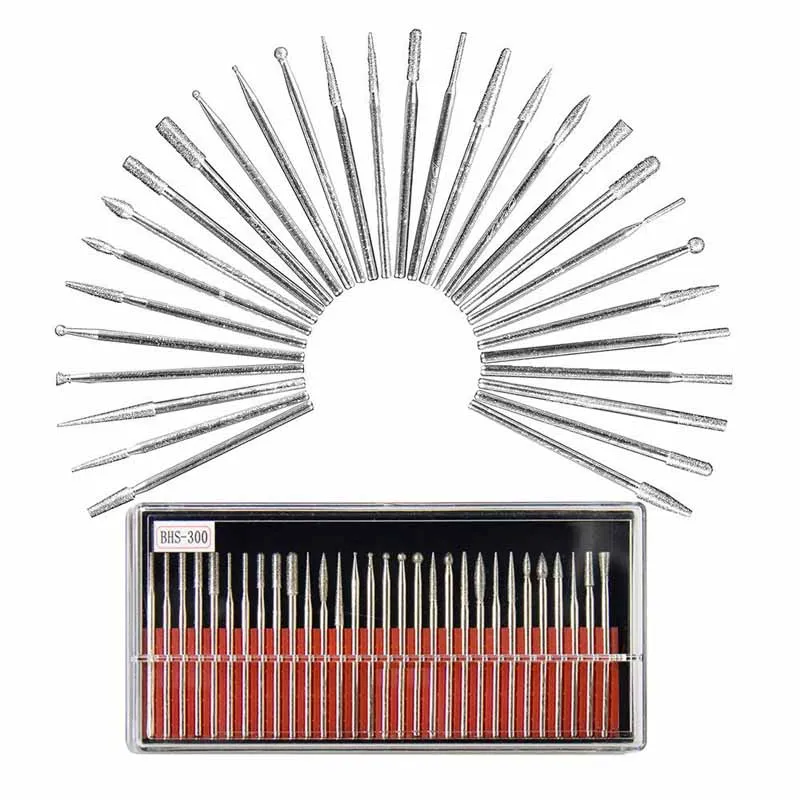

30Pcs/Set Nail Drills Bits Kit Electric Manicure Pedicure Pen Set Shank 3/32" Manicure and Pedicure Nail Art Machine Accessories