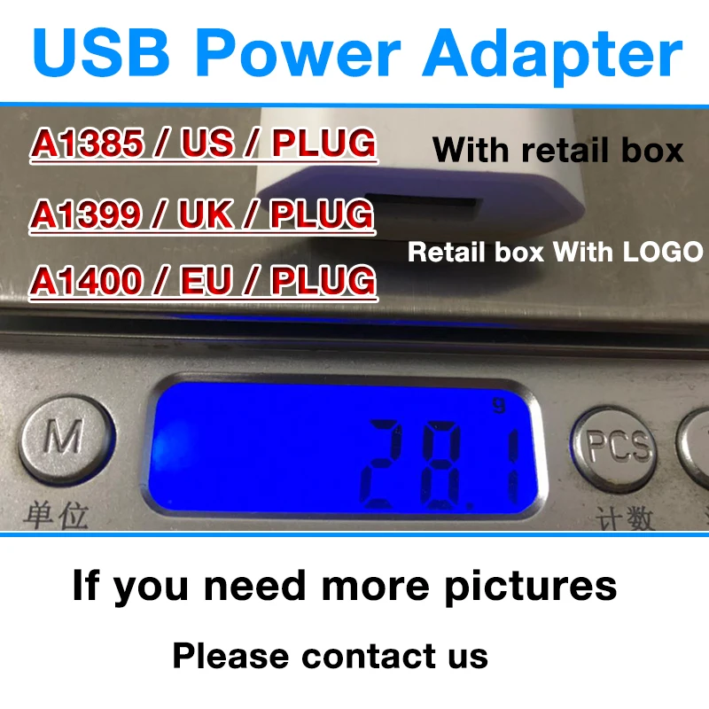 Оригинальное качество A1385 A1399 A1400 EU US UK штекер USB AC адаптер питания настенное