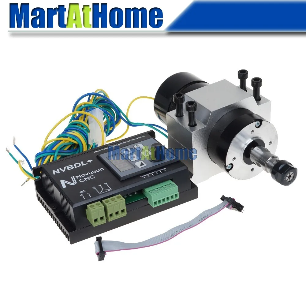 400W 24-60V DC CNC Brushless Spindle Motor Driver Kit  no Hall with Control Panel & Mount #SM760 @SD