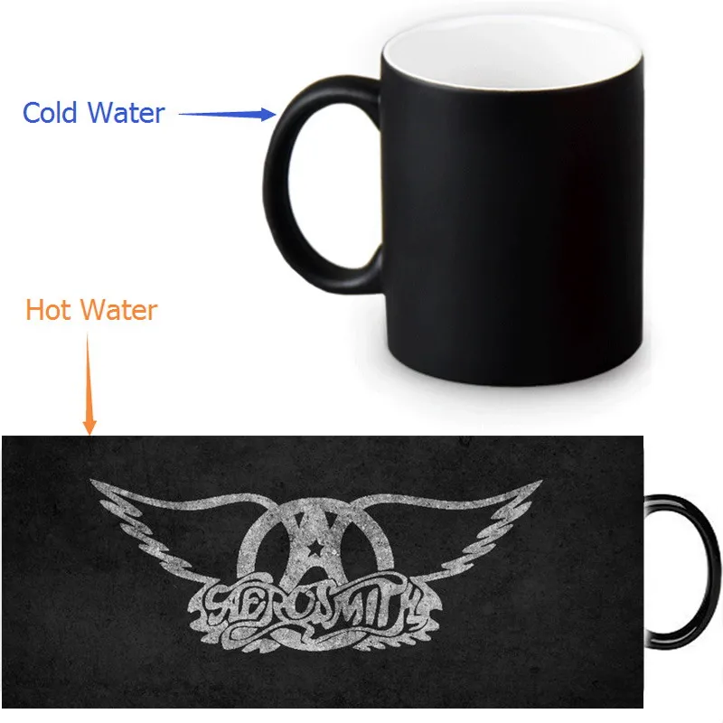 

Aerosmith 350ml/12oz Heat Reveal Mug Color Change Coffee Cup Sensitive Morphing Mugs Magic Mug Milk Tea Cups