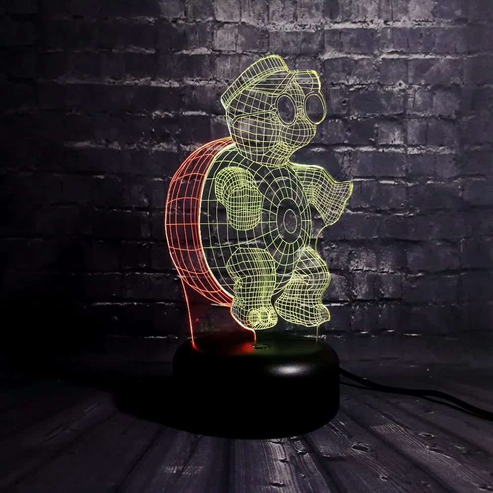 Морские животные Черепаха 3D лампа USB ночной Светильник смешивание цветов RGB