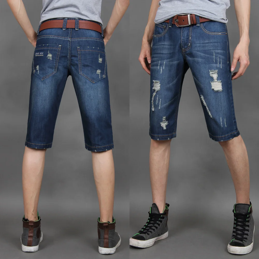 2013 Summer Fashion Men's Jeans Shorts hole wash denim Shorts man Free