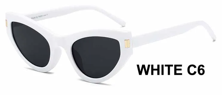 Модные белые роскошные плоские высококачественные кошачий глаз солнцезащитные очки Женские винтажные элегантные Oculos красные летние Солнцезащитные очки женские UV400 - Цвет линз: WTYJ069 WHITE